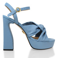 THALIA CON PULSERA 125 - Azul Cielo Regina Romero Zapato Sandalia Plataforma Tacon Alto Para Dama en Piel