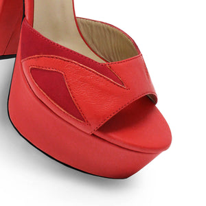 SUNNY 135 - Tangerine Regina Romero Zapato Sandalia Plataforma Tacon Alto Para Dama en Piel