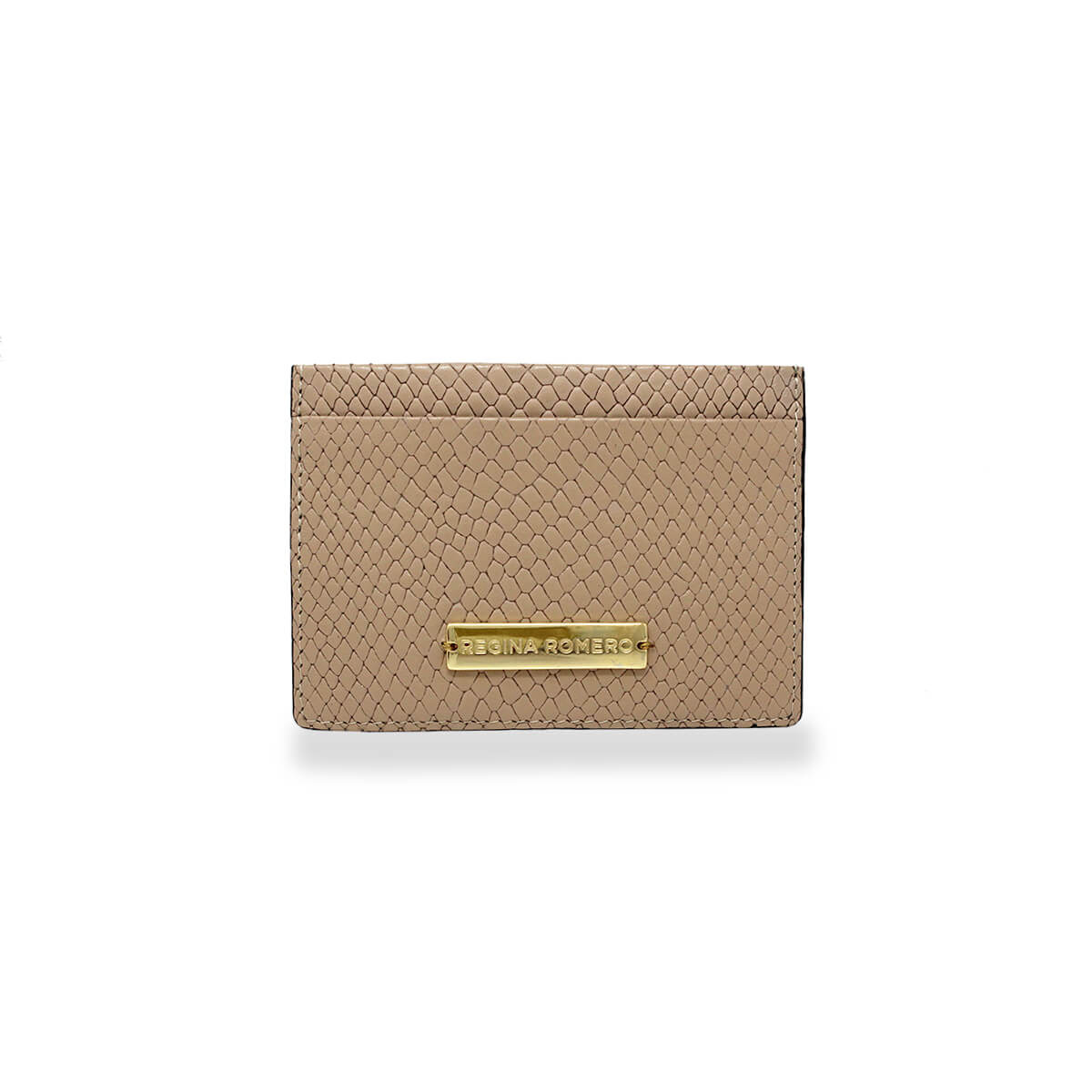 BLISS - Beige Regina Romero Women's Leather Card Holder Accessory