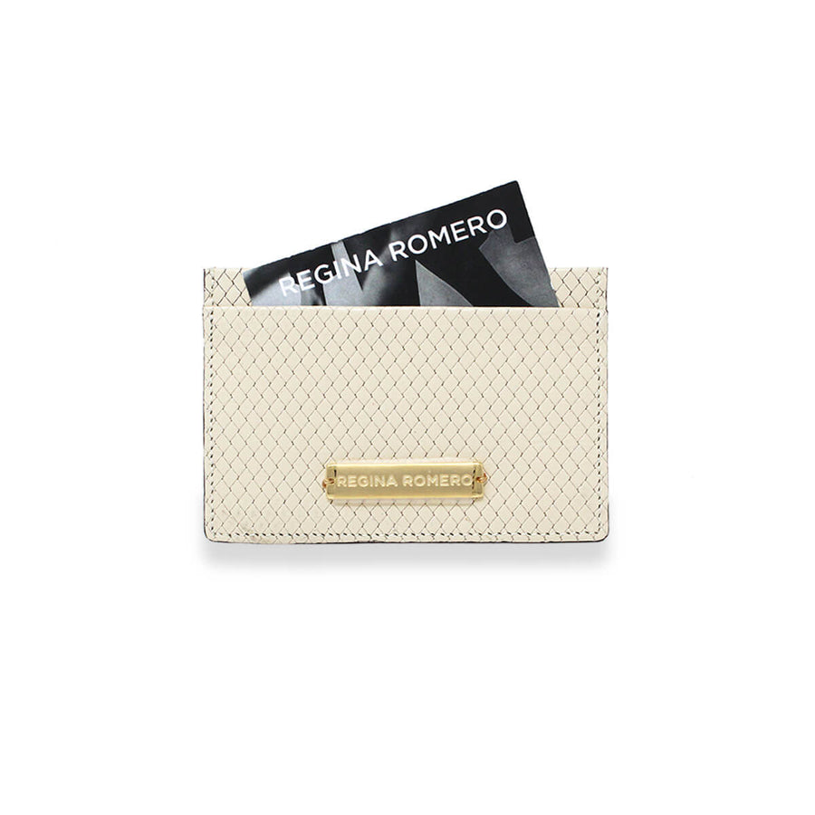 BLISS - Latte Regina Romero Leather Card Holder Accessory for Women