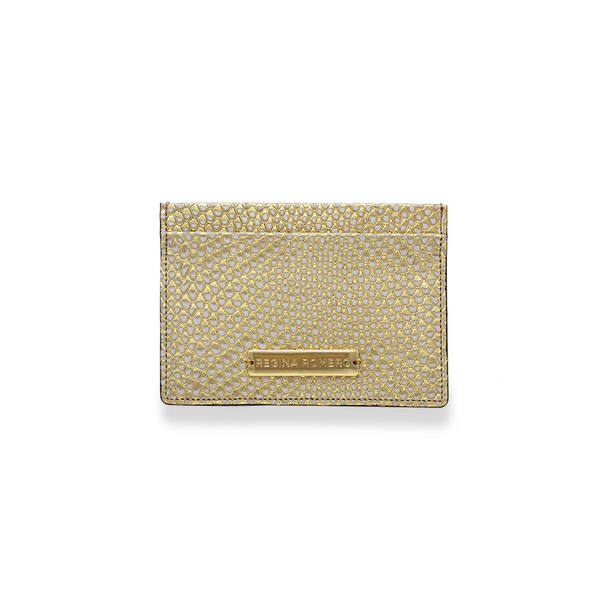 BLISS - Gold Regina Romero Women's Leather Card Holder Accessory