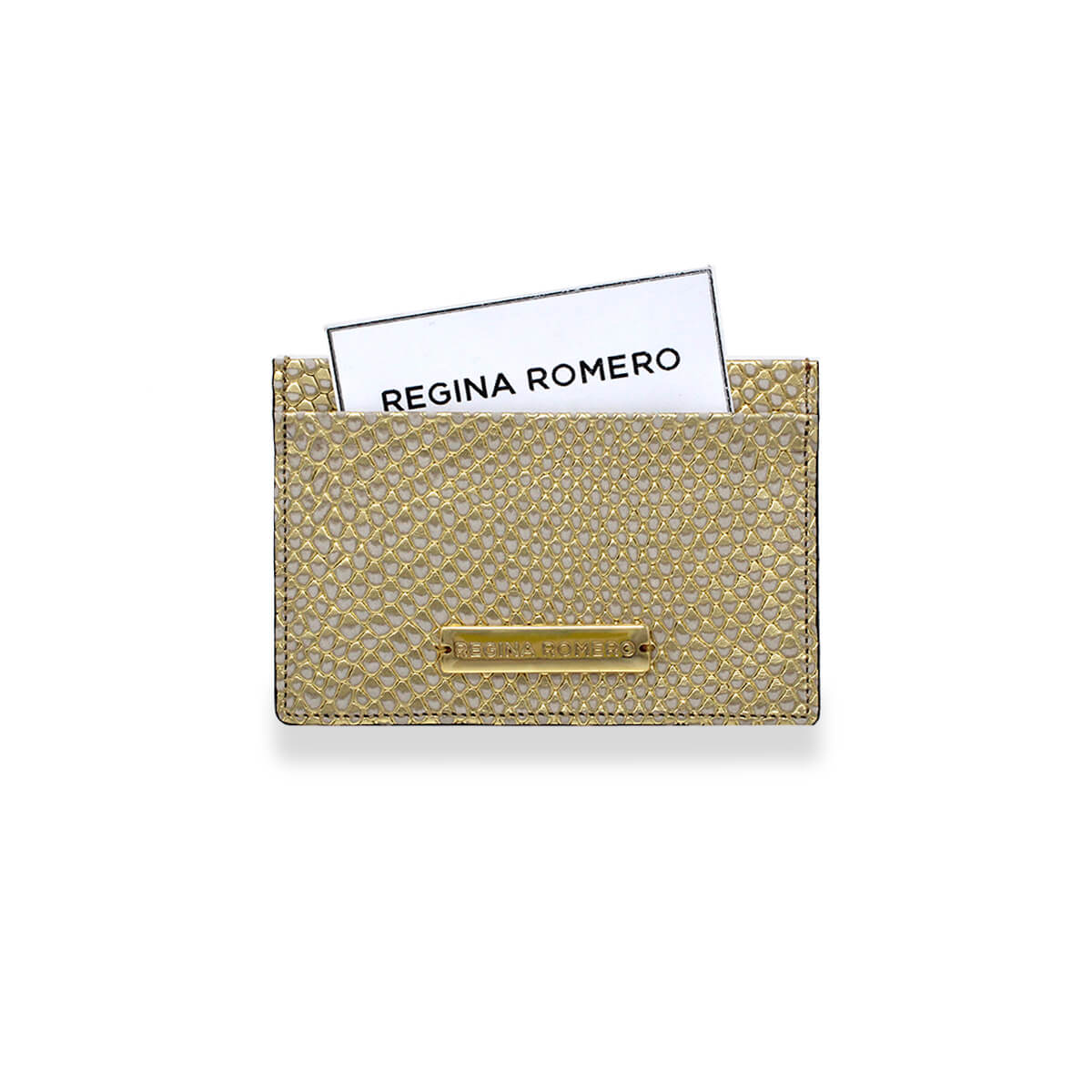 BLISS - Gold Regina Romero Women's Leather Card Holder Accessory