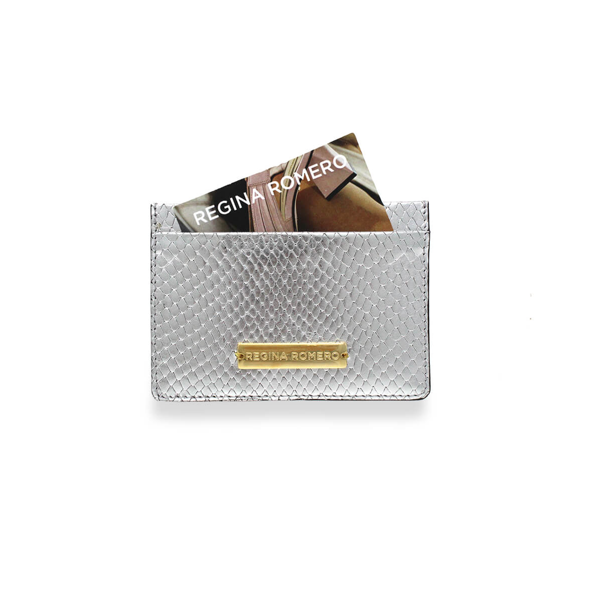 BLISS - Silver Regina Romero Women's Leather Card Holder Accessory