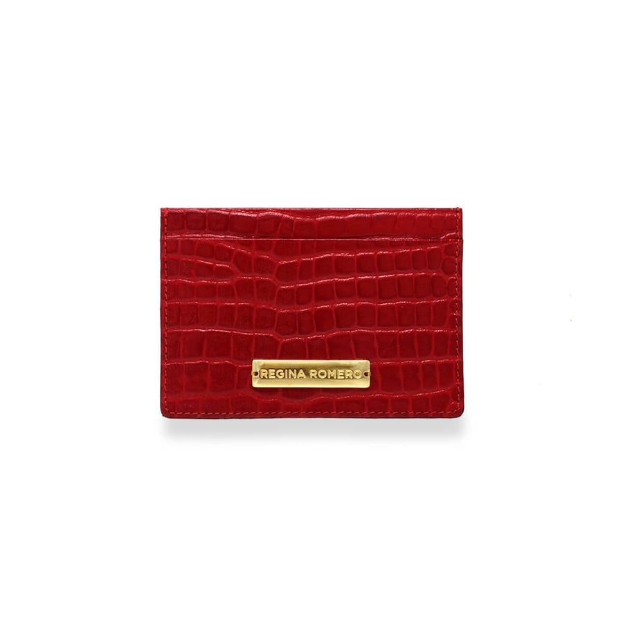 BLISS - Red Regina Romero Women's Leather Card Holder Accessory