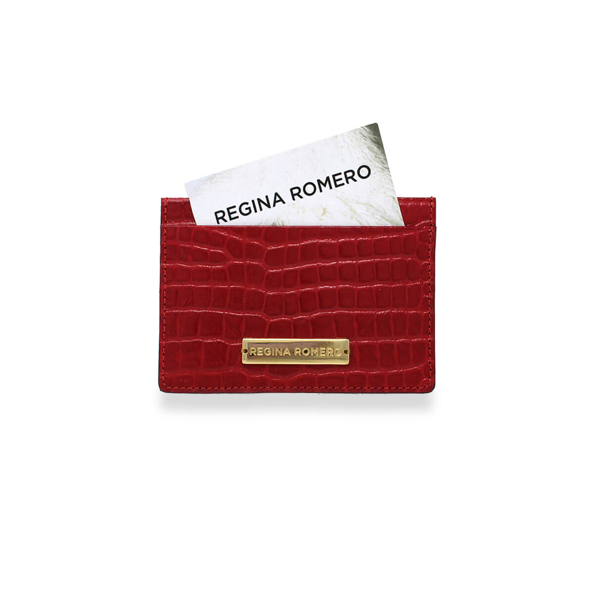 BLISS - Red Regina Romero Women's Leather Card Holder Accessory