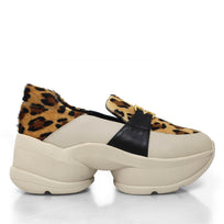 KIRSTEN - Beige Print y Negro Regina Romero Zapato Tenis Urbano Sport Para Dama en Piel