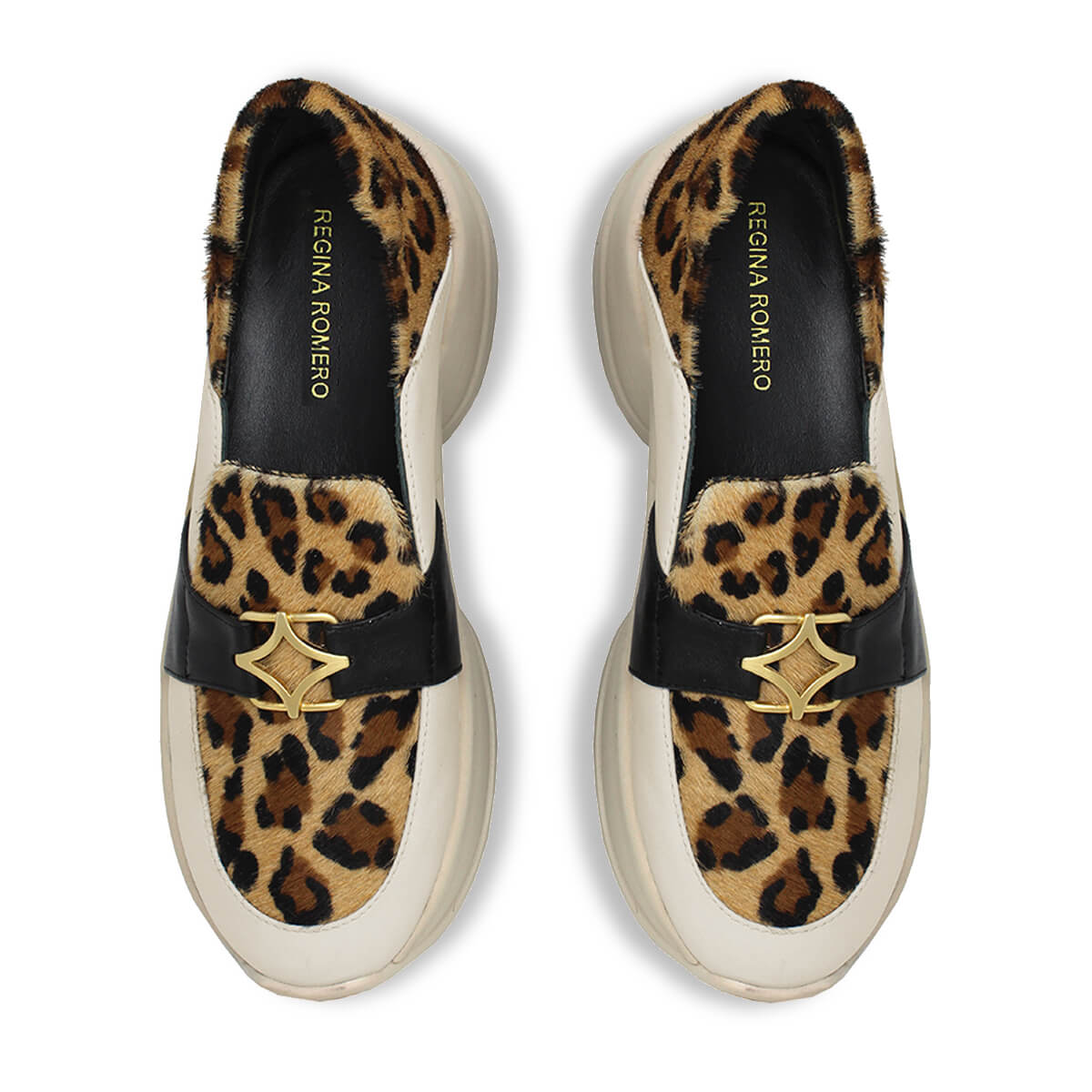 KIRSTEN - Beige Print y Negro Regina Romero Zapato Tenis Urbano Sport Para Dama en Piel