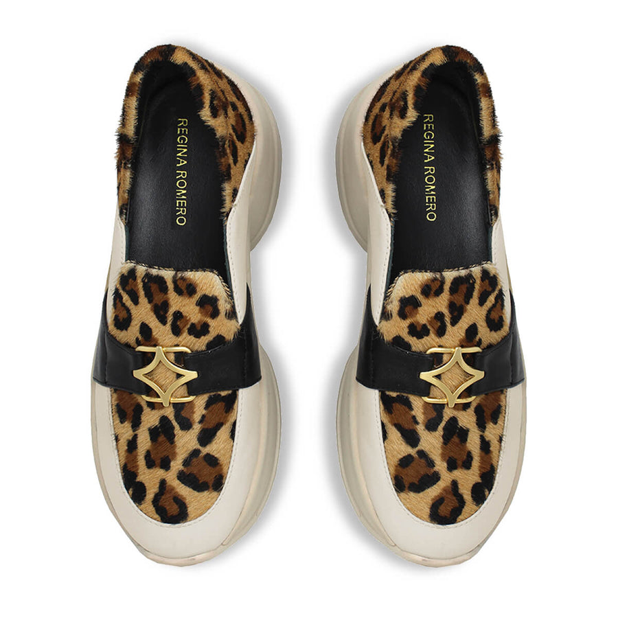 KIRSTEN - Beige Print y Negro Regina Romero Zapato Tenis Urbano Sport Para Dama en Piel