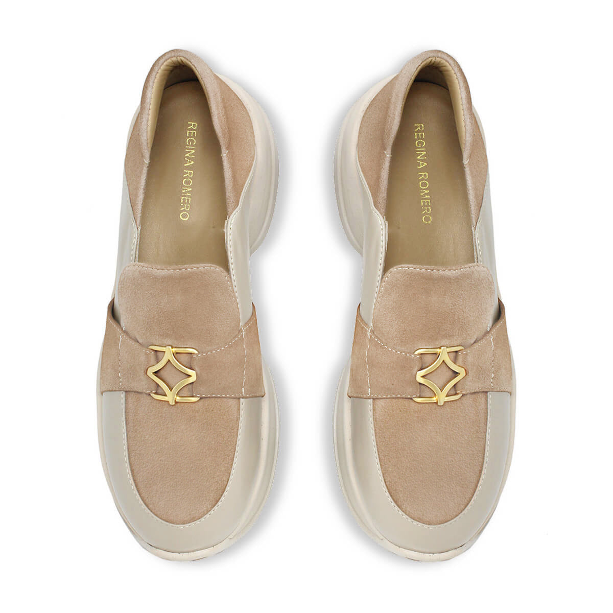 KIRSTEN - Beige Oscuro Regina Romero Zapato Tenis Urbano Sport Para Dama en Piel
