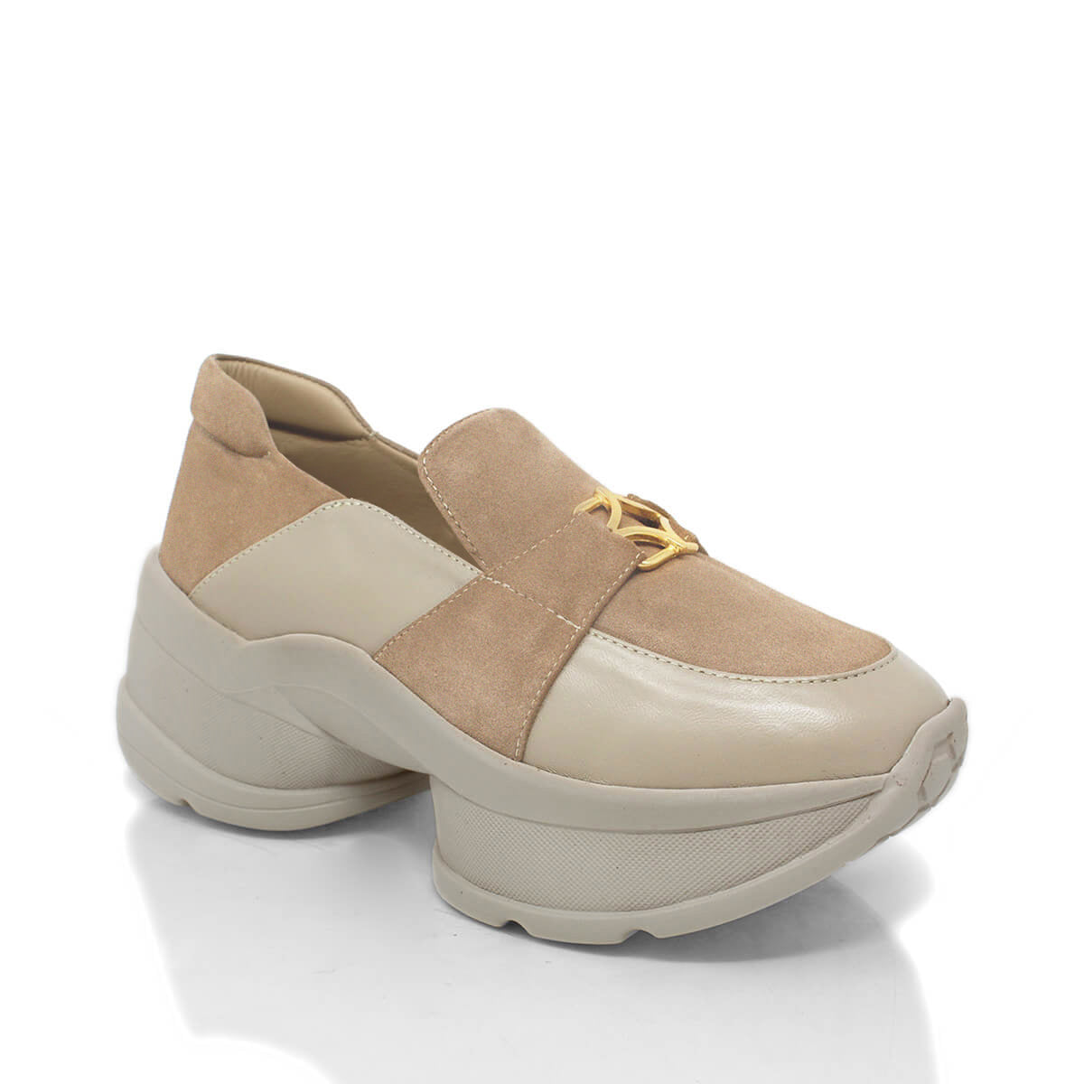 KIRSTEN - Beige Oscuro Regina Romero Zapato Tenis Urbano Sport Para Dama en Piel