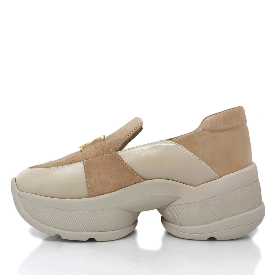 KIRSTEN - Beige Oscuro Regina Romero Zapato Tenis Urbano Sport Para Dama en Piel