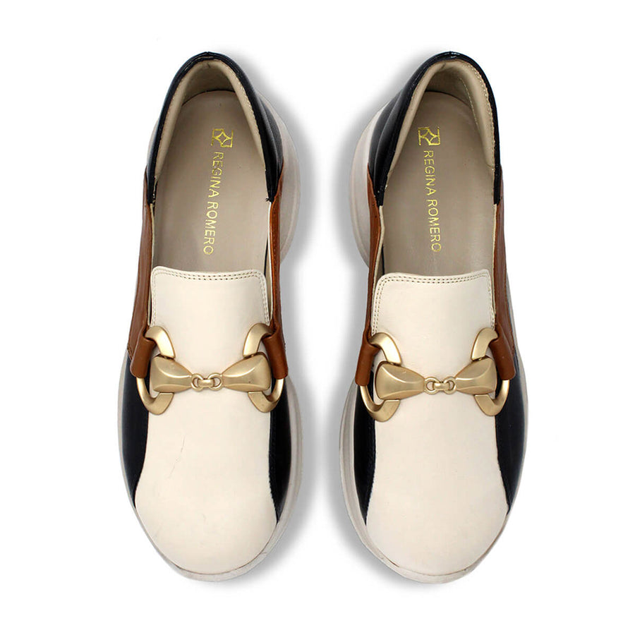 MARINA 75 - Negro y Beige Regina Romero Zapato Tenis Urbano Sport Para Dama en Piel