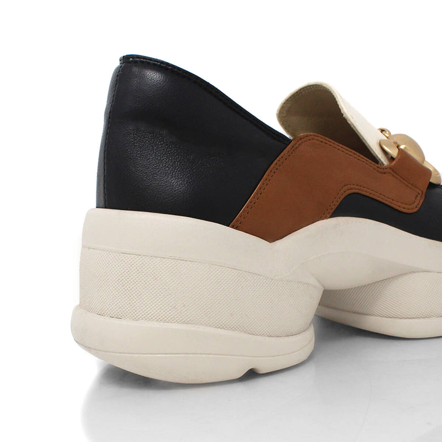 MARINA 75 - Negro y Beige Regina Romero Zapato Tenis Urbano Sport Para Dama en Piel
