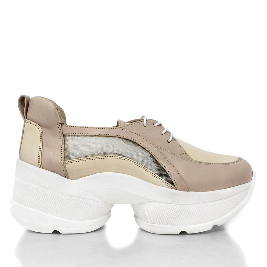 RIVER - Latte Regina Romero Zapato Tenis Urbano Sport Para Dama en Piel