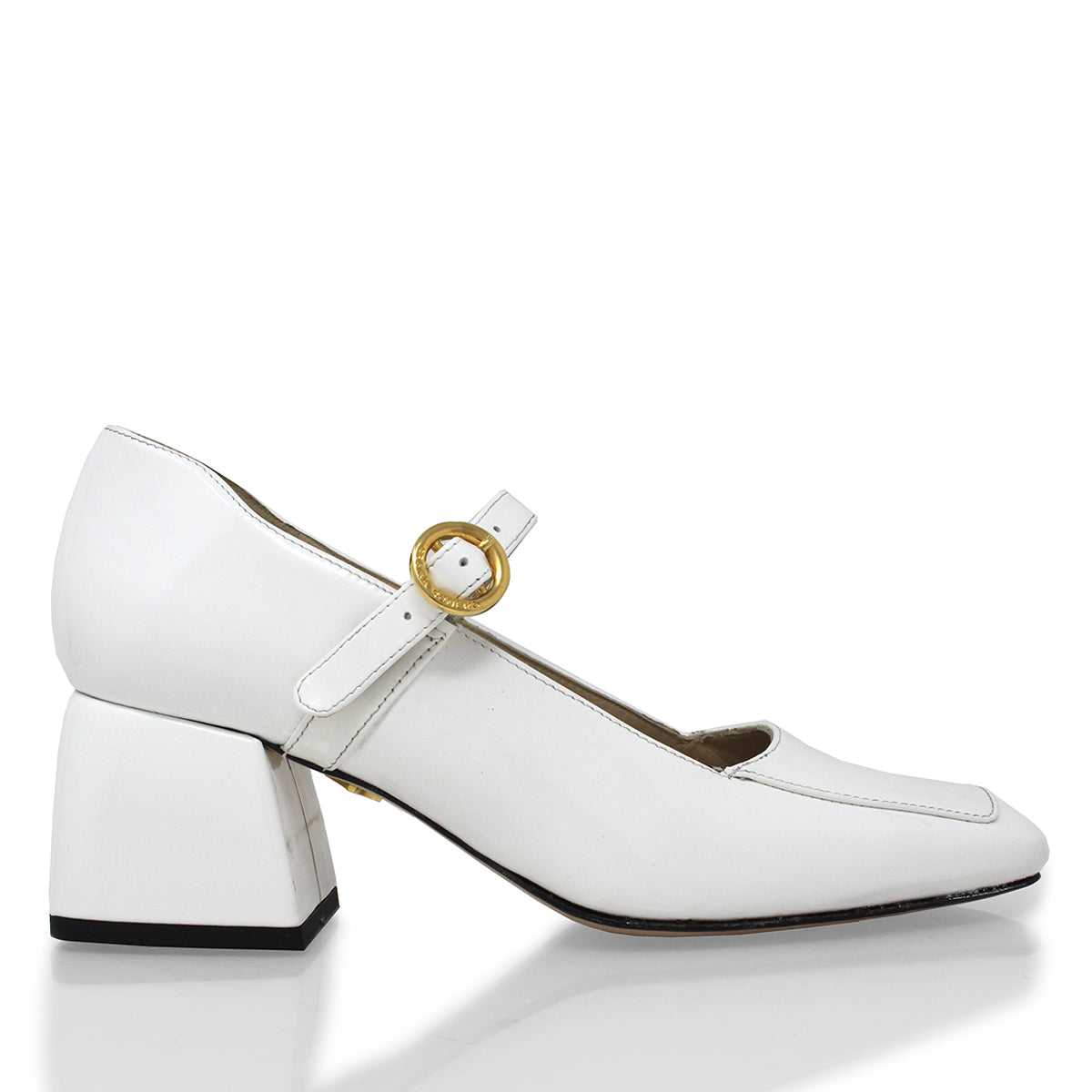 MATI 50 - White Patent Leather Regina Romero Low Heel Sneaker Shoe for Women in Leather