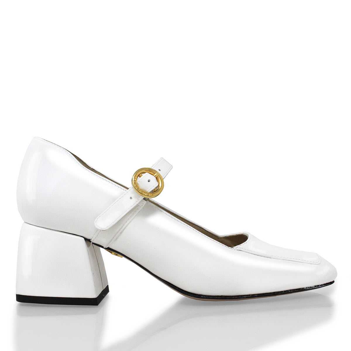 MATI 50 - White Patent Leather Regina Romero Low Heel Sneaker Shoe for Women in Leather