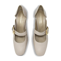 ARIEL 40 - Light Beige Regina Romero Low Heel Sneaker Shoe for Women in Leather