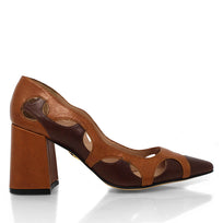AURORA 75 - Cafe Regina Romero Zapato Zapatilla Tacon Alto Para Dama en Piel