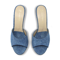 BARBARA 85 - Denim Regina Romero Zapato Sandalia Zapatilla Tacon Alto Para Dama