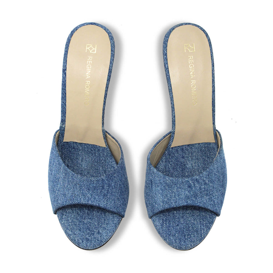 BARBARA 85 - Denim Regina Romero Shoe Sandal Slipper High Heel For Women