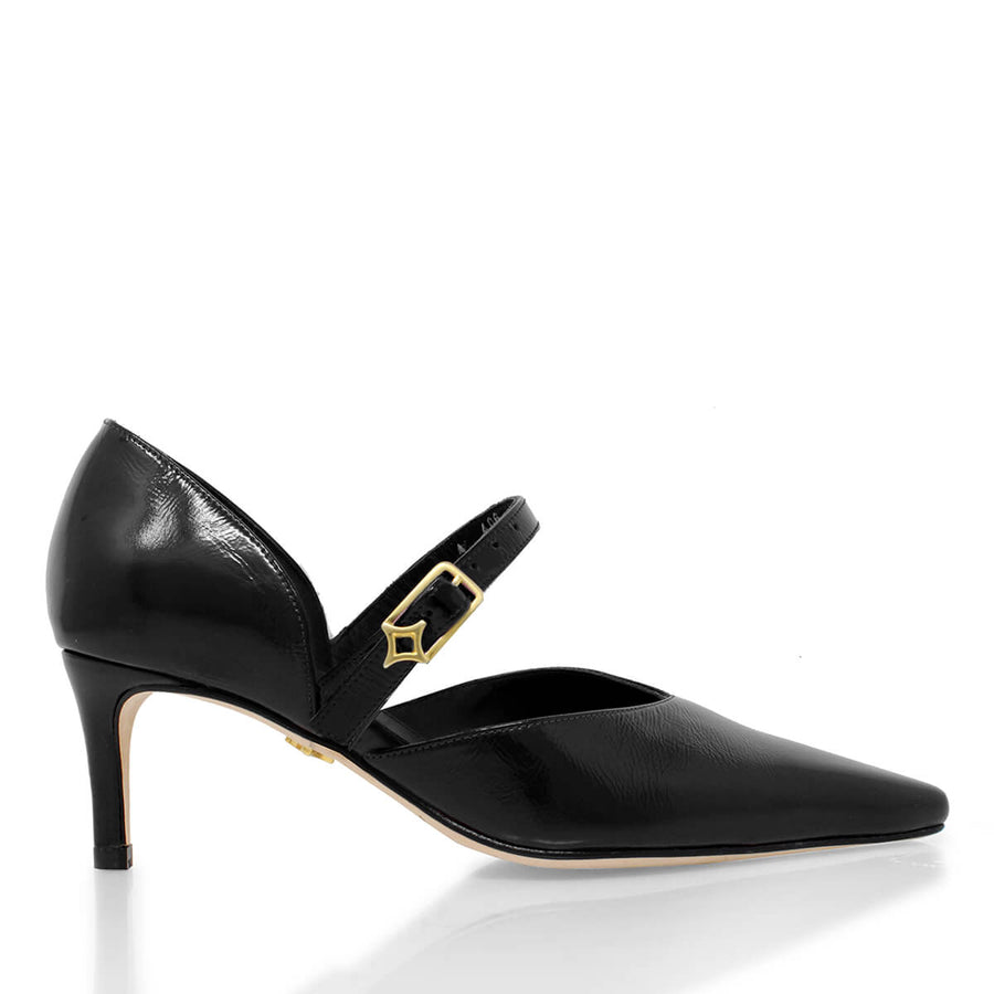 EMILIA 60 - Negro Regina Romero Zapato Zapatilla Tacon Bajo Para Dama en Piel