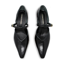 EMILIA 60 - Negro Regina Romero Zapato Zapatilla Tacon Bajo Para Dama en Piel