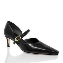EMILIA 60 - Negro Regina Romero Zapato Zapatilla Tacon Bajo Para Dama en Piel
