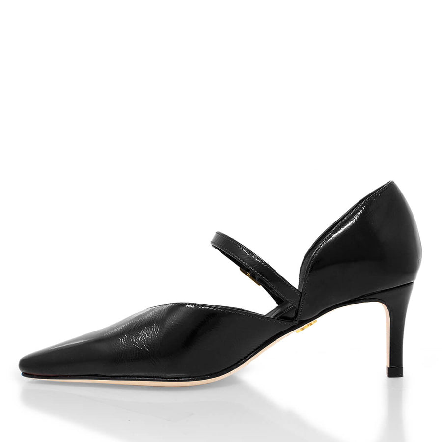 EMILIA 60 - Negro Regina Romero Zapato Zapatilla Tacon Bajo Para Dama en Piel