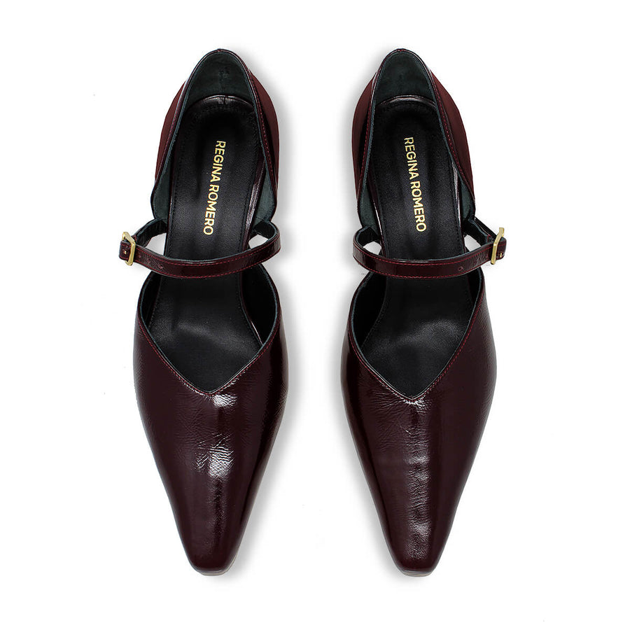 EMILIA 60 - Vino Regina Romero Zapato Zapatilla Tacon Bajo Para Dama en Piel