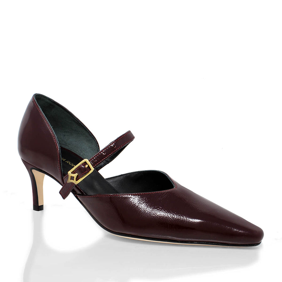 EMILIA 60 - Vino Regina Romero Zapato Zapatilla Tacon Bajo Para Dama en Piel