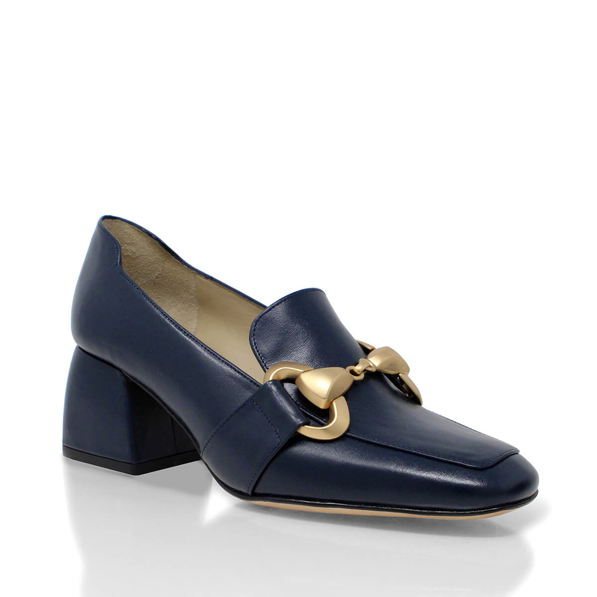 GRETA 40 - Navy Blue Regina Romero Low Heel Sneaker Shoe for Women in Leather