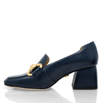 GRETA 40 - Navy Blue Regina Romero Low Heel Sneaker Shoe for Women in Leather