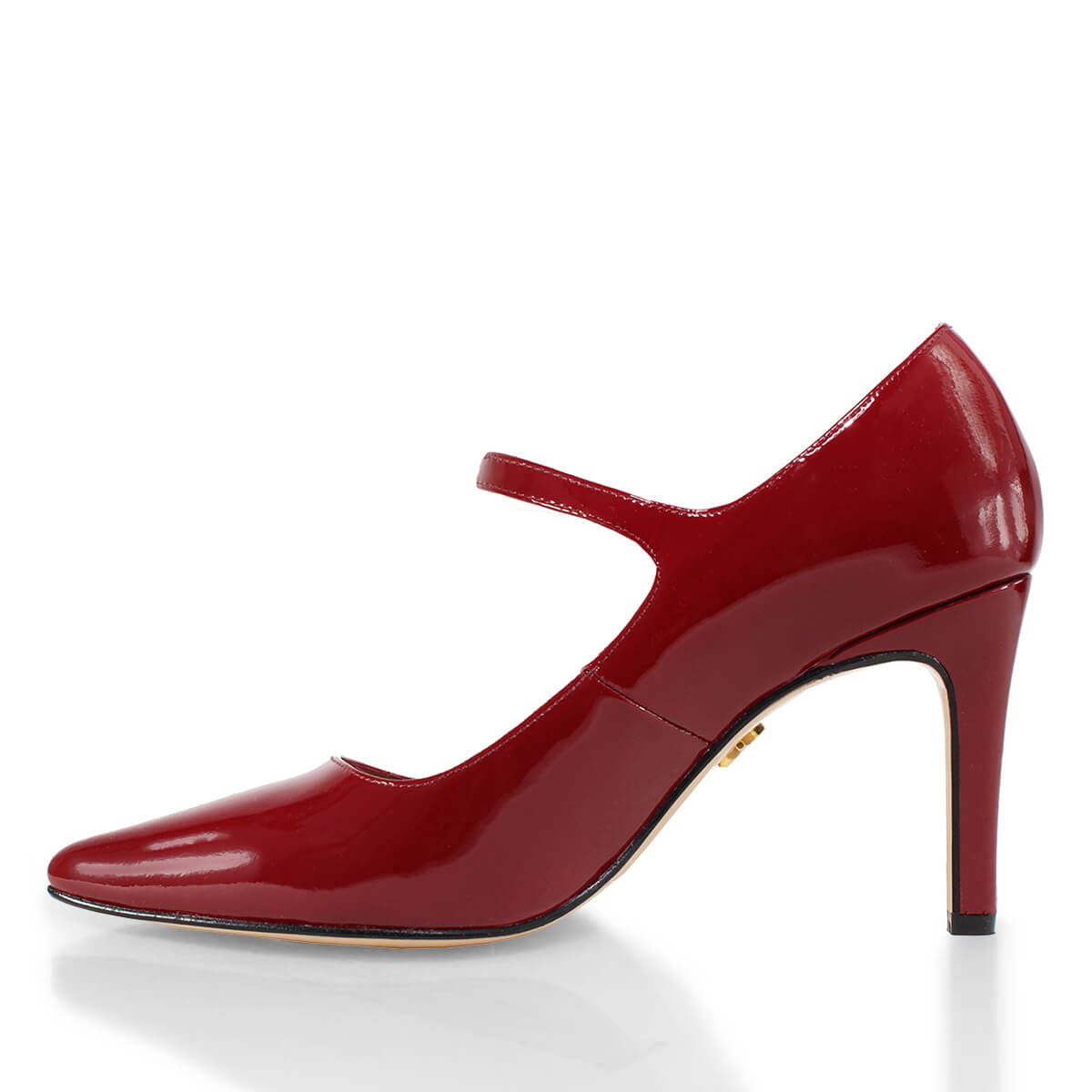 MARY JANE 75 - Charol Cherry Regina Romero Zapato Zapatilla Tacon Alto Para Dama en Piel