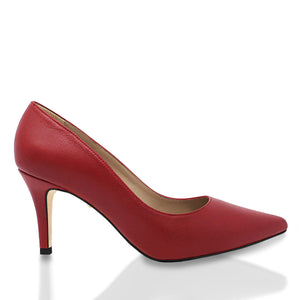 REGINA PUMP 75 - Rojo Regina Romero Zapato Zapatilla Tacon Alto Para Dama en Piel