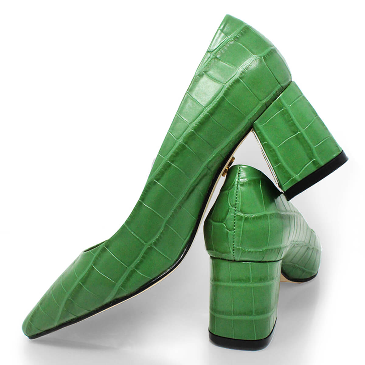 TAMARA 50 - Verde Regina Romero Zapato Zapatilla Tacon Bajo Para Dama en Piel
