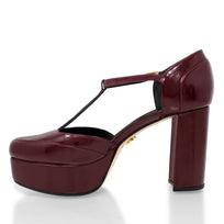VIVIANA 95 - Charol Vino Regina Romero Zapato Plataforma Tacon Alto Para Dama en Piel