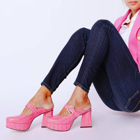 MUMBAI 95 - Rosa Regina Romero High Heel Sneaker Shoe for Women in Leather
