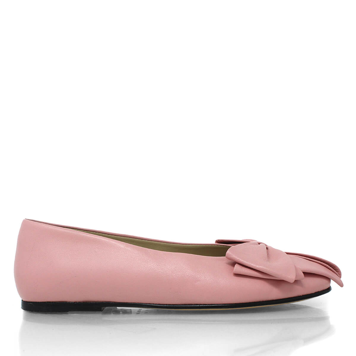 LULU - Light Pink Regina Romero Flat Ballerina Floor Shoe for Women in Leather