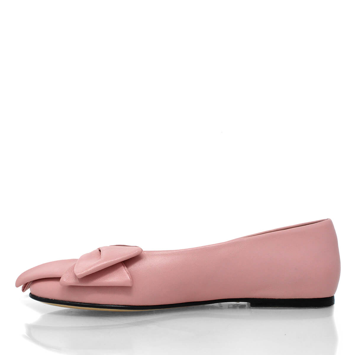 LULU - Light Pink Regina Romero Flat Ballerina Floor Shoe for Women in Leather