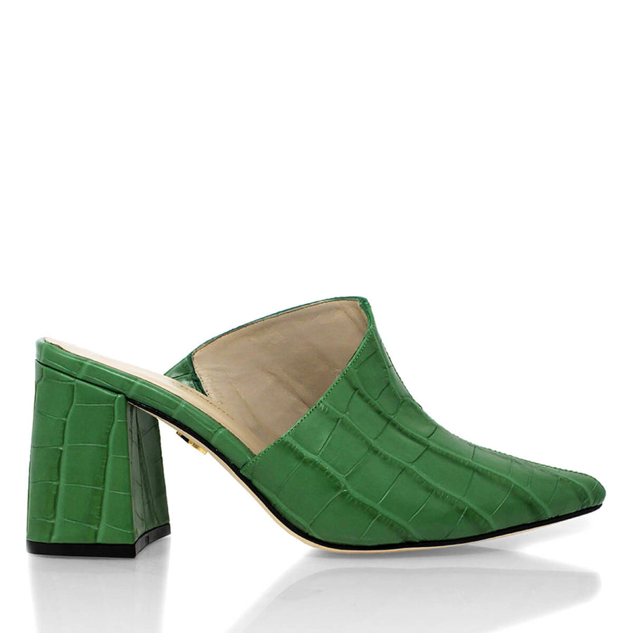 DENISE 80 - Green Regina Romero High Heel Sneaker Shoe for Women in Leather