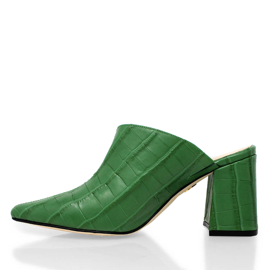 DENISE 80 - Green Regina Romero High Heel Sneaker Shoe for Women in Leather