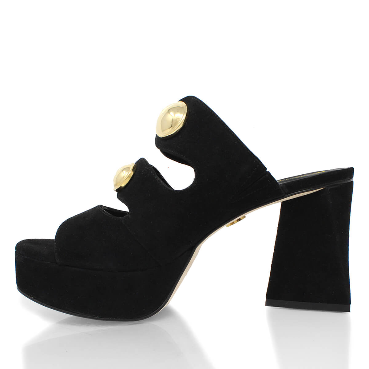 SIBIL 95 - Ante Negro Regina Romero Zapato Sandalia Plataforma Tacon Alto Para Dama en Piel