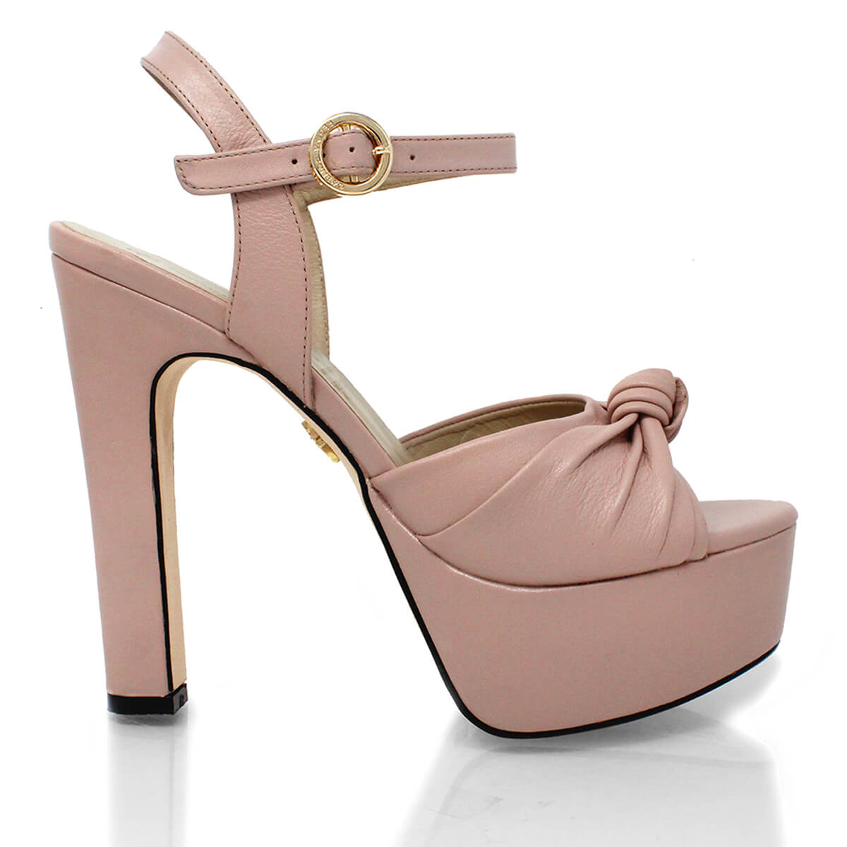 ALEXA 135 - Antique Pink Regina Romero High Heel Platform Sandal Shoe for Women in Leather