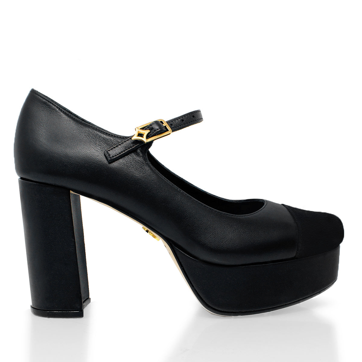 ROCHA 95 - Negro Regina Romero Zapato Plataforma Tacon Alto Para Dama en Piel