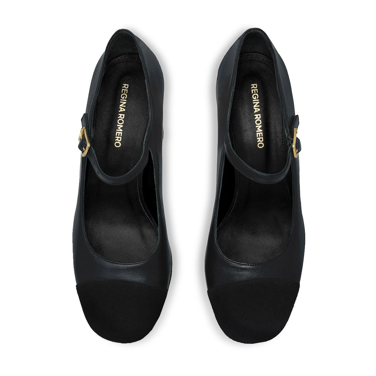 ROCHA 95 - Negro Regina Romero Zapato Plataforma Tacon Alto Para Dama en Piel