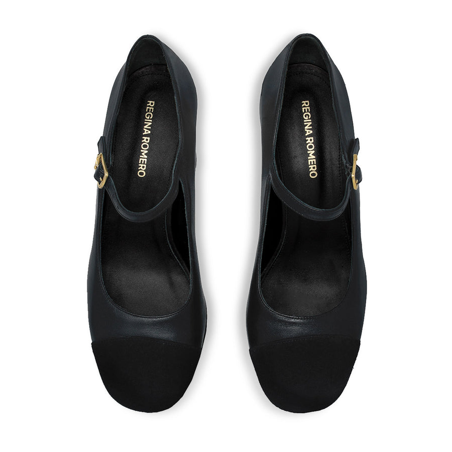 ROCHA 95 - Negro Regina Romero Zapato Plataforma Tacon Alto Para Dama en Piel