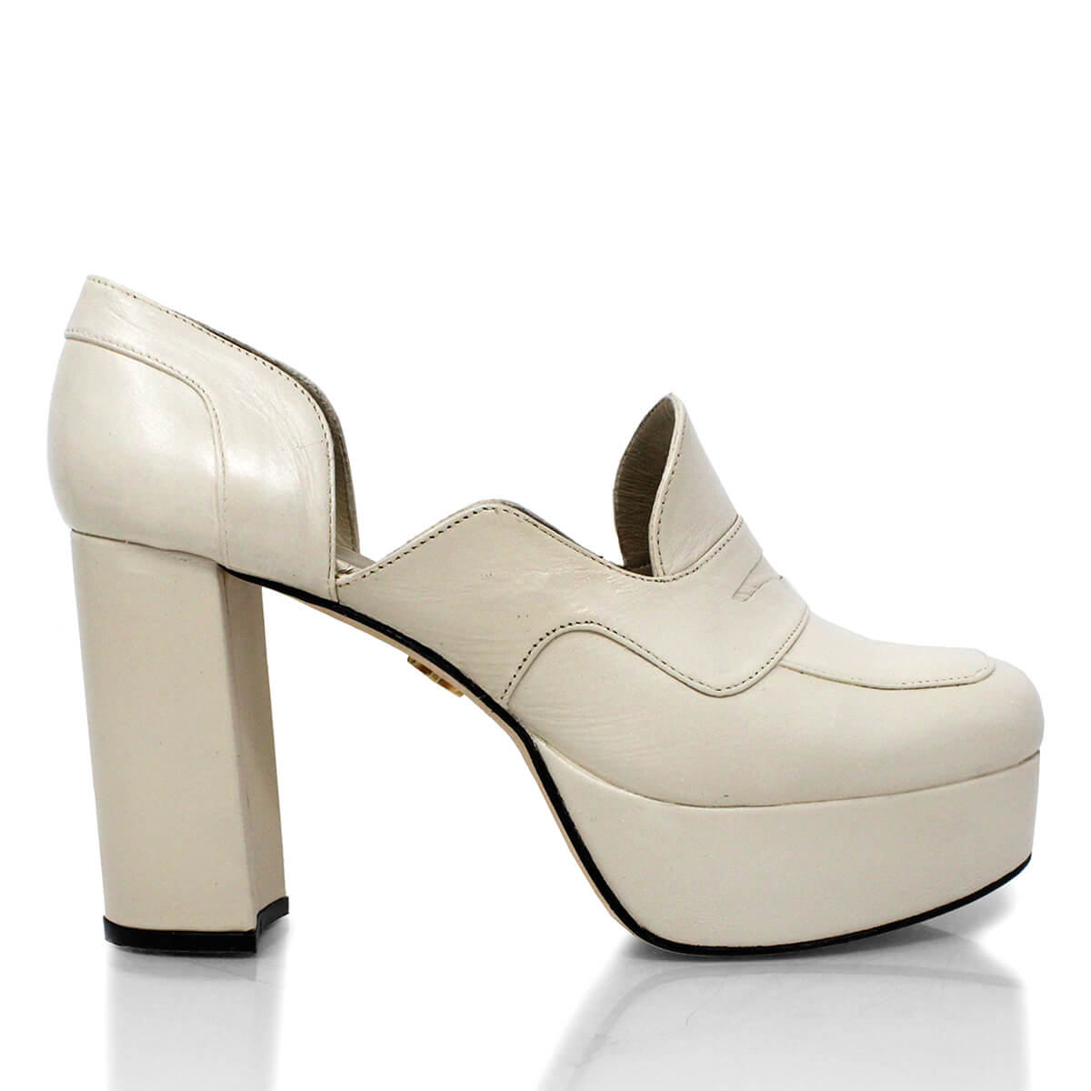 JOY 95 - White Regina Romero High Heel Sneaker Shoe for Women in Leather