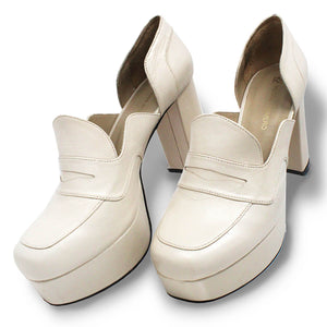 JOY 95 - White Regina Romero High Heel Sneaker Shoe for Women in Leather