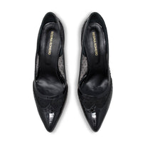 MITTY 80 - Black Patent Leather Regina Romero High Heel Sneaker Shoe for Women in Leather