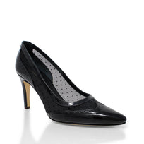 MITTY 80 - Black Patent Leather Regina Romero High Heel Sneaker Shoe for Women in Leather